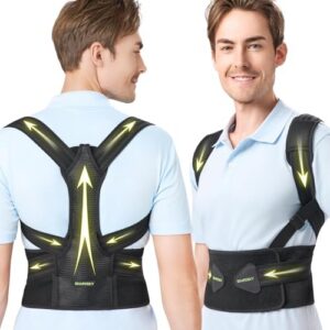 Women and Men Posture Corrector Adjustable Upper Back Brace for Hunchback Support and Pain Relief (1, Small/Medium) | P