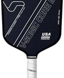 Pickleball Paddles for Advanced Players | Control & Power | USAPA (Black) Pickleball Paddles for Advanced Players | V-