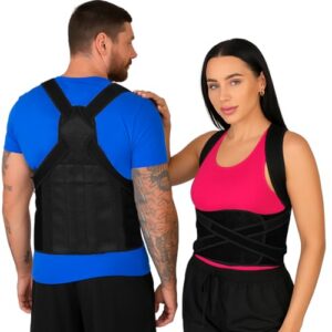 Adjustable Back Brace for Women and Men - Posture Corrector, Upper and Lower Back Pain Relief, Scoliosis and Hunchback -