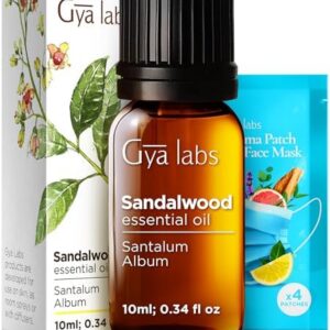 Gya Labs Sandalwood Essential Oil - Hair Care - For Men - Bath Time - Natural Aromatherapy - 0.34 Fl Oz - ClimatePartne