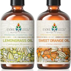 EVOKE OCCU Lemongrass and Sweet Orange Essential Oils for Stress Relief - Perfect for Busy Professionals - 4 Fl Oz EVO