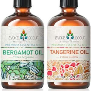 EVOKE OCCU Bergamot and Tangerine Essential Oil for Stress Relief - Relaxing Aromatherapy Fragrance - 4 Fl Oz