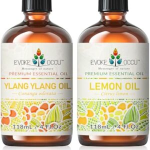Evoke Occu Ylang Ylang Essential Oil and Lemon Essential Oil for Stress Relief and Refreshment - 4 Fl Oz Evoke Occu Yl