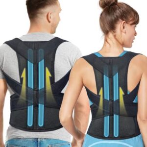 Fitsupport Back Brace Posture Corrector for Women and Men: Lumbar Support, Shoulder Posture Support, Improve Posture, Ba