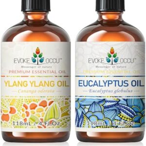 EVOKE OCCU Ylang Ylang and Eucalyptus Essential Oil for Men - Relaxing Aromatherapy 4 Fl Oz