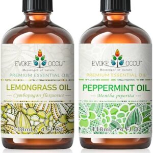 Evoke Occu Lemongrass & Peppermint Essential Oils for Calm and Alertness - 4 Fl Oz | Evoke Occu Lemongrass and Peppermi