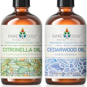 EVOKE OCCU Citronella and Cedarwood Essential Oils for Mosquito Repellent - Outdoor Use - 4 Fl Oz