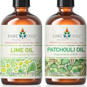 Evoke Occu Lime and Patchouli Essential Oil for Men and Women - Relaxing Aroma, Stress Relief, 4 Fl Oz | Evoke Occu Lim