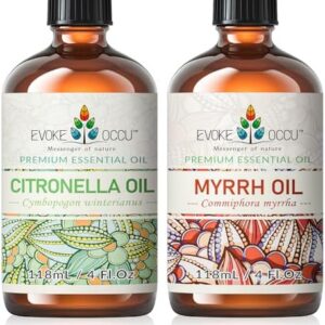EVOKE OCCU Citronella and Myrrh Essential Oil - Natural Insect Repellent for Outdoor Use | EVOKE OCCU 4 Fl Oz Citronell
