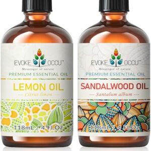 EVOKE OCCU Lemon and Sandalwood Essential Oil - 4 Fl Oz for Relaxation and Focus