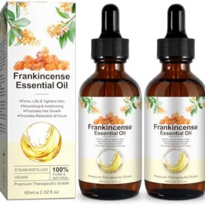 Frankincense Essential Oil - 2 Pack, 100% Pure and Natural, Perfect for Aromatherapy, Massage, and Skin Care, |04 Fl Oz
