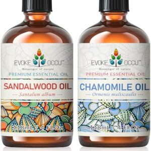 Evoke OCCU Sandalwood and Chamomile Essential Oil Sandals - Relaxing Scent for Stress Relief - 4 Fl Oz | Evoke OCCU San