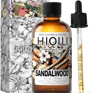 HIQILI Sandalwood Fragrance Oil for Home Diffuser - Luxury Hotel Scent, Perfect for DIY Candle & Soap Making, Add to Bod